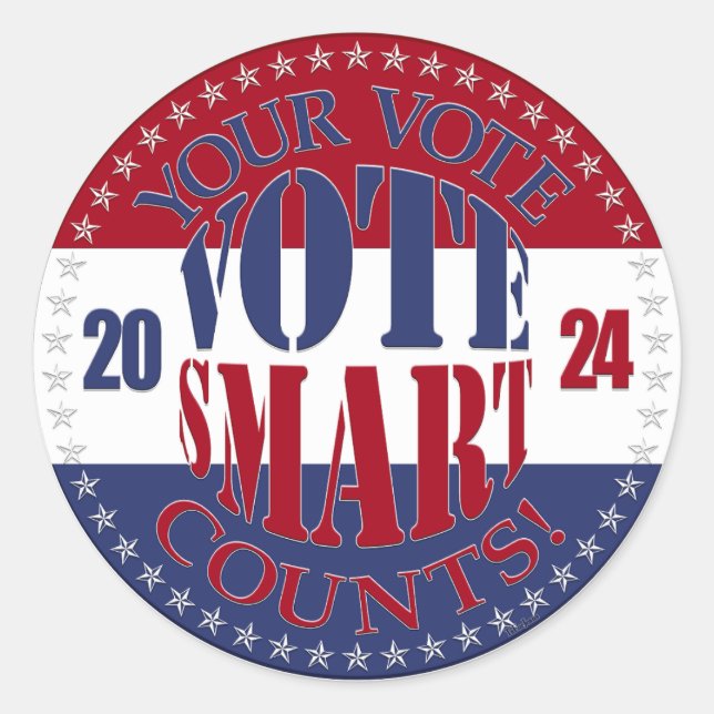 Sticker Rond 2024 Votre vote compte voter Smart (Devant)