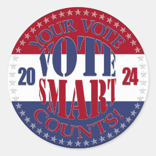 Sticker Rond 2024 Votre vote compte voter Smart