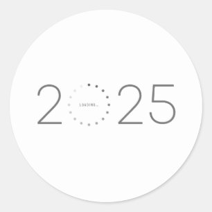 Sticker Rond 2025 Année Chargement Minimaliste