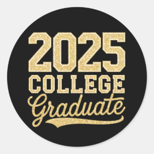 Sticker Rond 2025 College Graduate Graduate School Senior