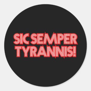 Sticker Rond 2025 Juillet 4 Sic Semper Tyrannis Vétérans Trump