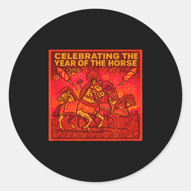 Sticker Rond 2026 Chinese New Year - Celebrating The Year Of Th (Devant)