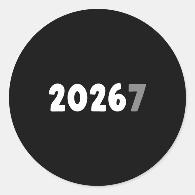 Sticker Rond 2026 Funny 67 Meme New Year  (Devant)