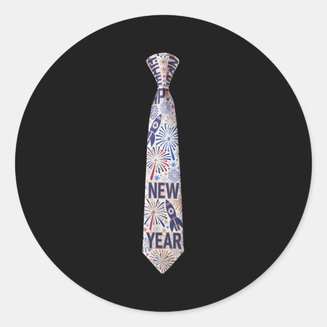 Sticker Rond 2026 New Year's Party Funny Fireworks Party New Ye (Devant)