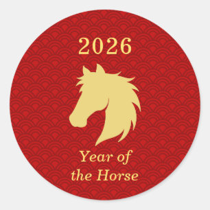Sticker Rond 2026 Nouvel An chinois du zodiaque de l'année du C