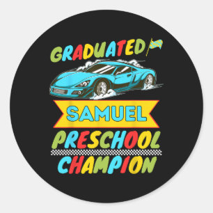 Sticker Rond 2026 Samuel Dernier jour personnalisé de la matern