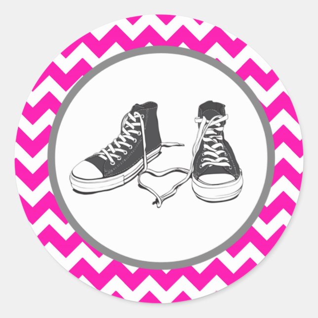 Sticker Rond 20 - 1,5 Envelope Sceau Adolescent Baskets Chevron (Devant)