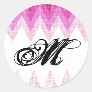 Sticker Rond 20 - 1,5 Envelope Sceau Ombre Pink Chevron