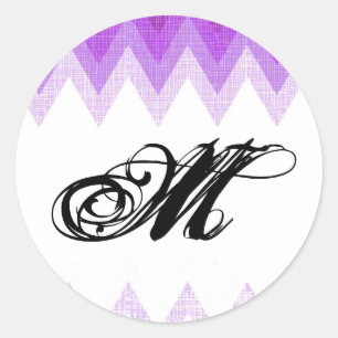 Sticker Rond 20 - 1,5 Envelope Sceau Ombre Purple Chevron