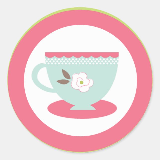Sticker Rond 20 - 1,5" Envelope Tea Party Pink Pastel (Devant)