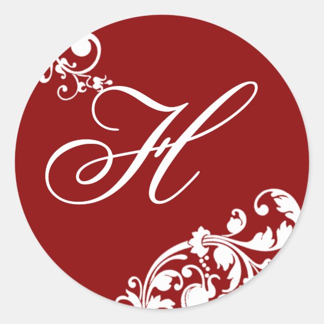 Sticker Rond 20 - 1,5" Enveloppe Crimson de phoque rouge blanc  (Devant)