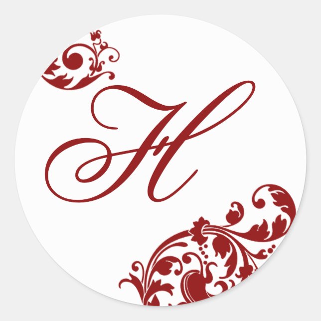 Sticker Rond 20 - 1,5" Enveloppe Crimson de phoque rouge blanc  (Devant)