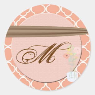 Sticker Rond 20 - 1,5 Enveloppe Fleurs de pot Mason Pays