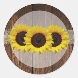 Sticker Rond 20 - 1,5 Enveloppe Pays du phoque Tournesol Bois