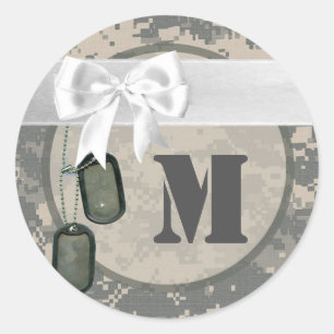Sticker Rond 20 - 1,5 Enveloppe Sceau ARMÉE ACU Camo Camo Unifo