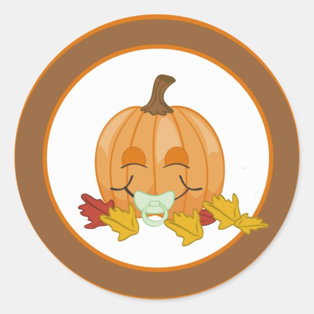 Sticker Rond 20 - 1,5" Enveloppe Sceau Automne Citrouille d'aut (Devant)