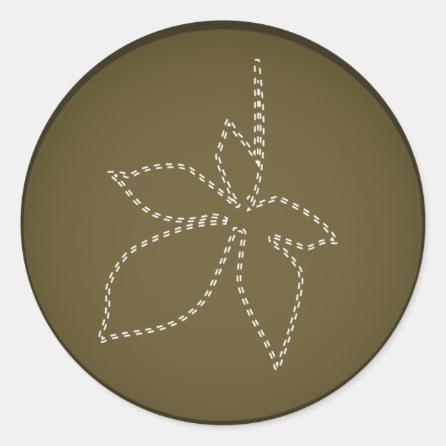 Sticker Rond 20 - 1,5 Enveloppe Sceau Automne Floral Chute Brow (Devant)