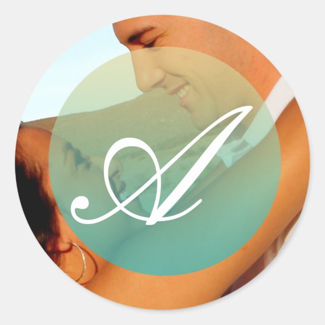 Sticker Rond 20 - 1,5 Enveloppe Sceau Coucher de soleil Fade bl (Devant)