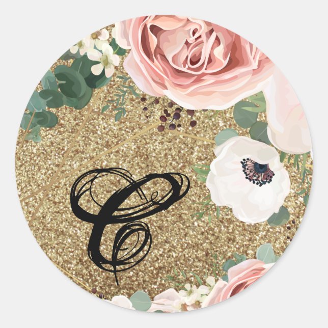 Sticker Rond 20 - 1,5 Enveloppe Sceau de jardin géométrique Ros (Devant)