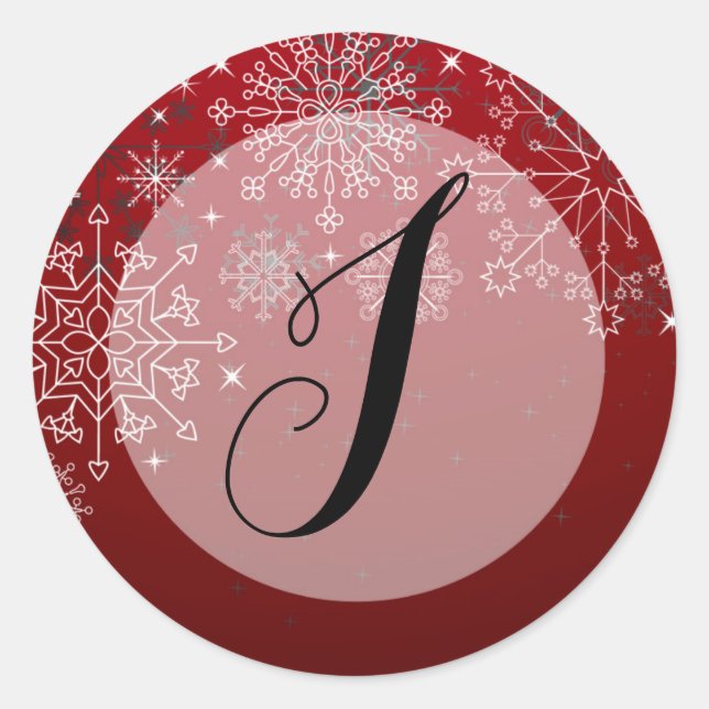 Sticker Rond 20 - 1,5 Enveloppe Sceau d'hiver Snowflakes Glace  (Devant)