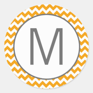 Sticker Rond 20 - 1,5 Enveloppe Sceau gris jaune Chevron