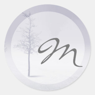 Sticker Rond 20 - 1,5 Enveloppe Sceau hiver Wonderland Arbres