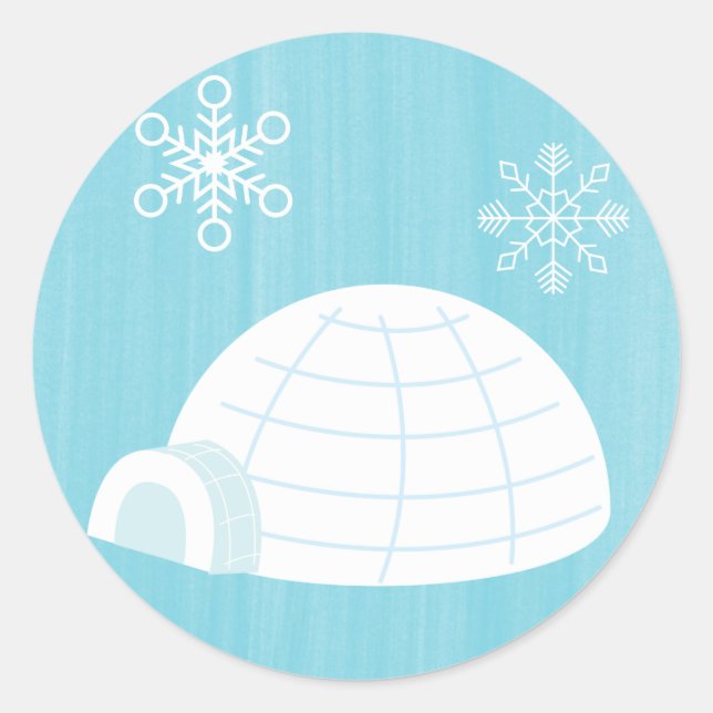 Sticker Rond 20 - 1,5" Enveloppe Sceau Icy Igloo Baby Blue (Devant)