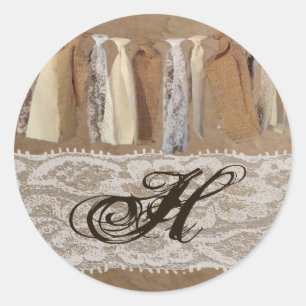 Sticker Rond 20 - 1,5 Enveloppe Sceau Kraft sac en papier Burla