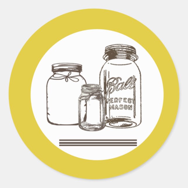 Sticker Rond 20 - 1,5 Enveloppe Sceau Mason Jar Pays Rustique (Devant)
