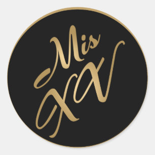 Sticker Rond 20 - 1,5" Enveloppe Sceau MIS XV Gold Black Party
