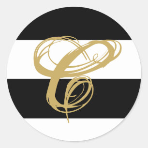 Sticker Rond 20 - 1,5 Enveloppe Sceau moderne Grille Noir Blanc