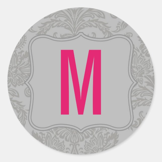 Sticker Rond 20 - 1,5 Enveloppe Sceau moderne gris Dentelle Dam (Devant)