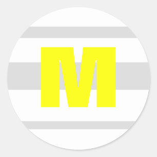 Sticker Rond 20 - 1,5 Enveloppe Sceau moderne néon rayure jaune