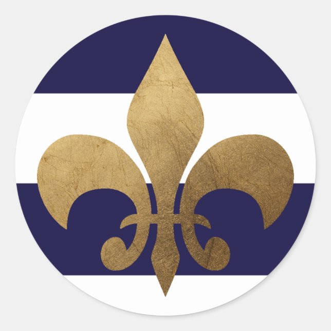 Sticker Rond 20 - 1,5 Enveloppe Sceau Moderne Stripe Marine Bla (Devant)