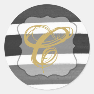 Sticker Rond 20 - 1,5 Enveloppe Sceau Ombre Stripe Ligne Noire