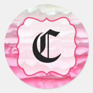 Sticker Rond 20 - 1,5 Enveloppe Sceau Ombre Stripe Pink Frostin