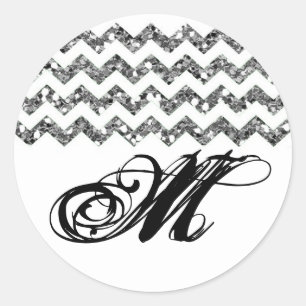 Sticker Rond 20 - 1,5 Enveloppe Sceau Parties scintillant Silv 