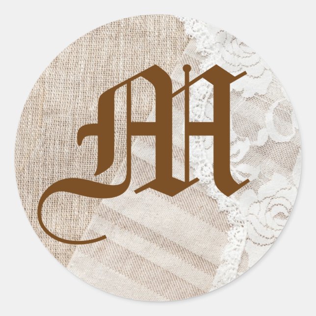 Sticker Rond 20 - 1,5 Enveloppe Sceau Pays Dentelle mouchoir (Devant)