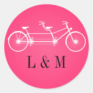 Sticker Rond 20 - 1,5 Enveloppe Sceau rose chaud Double Vélo no
