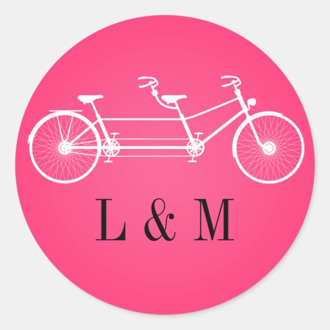 Sticker Rond 20 - 1,5 Enveloppe Sceau rose chaud Double Vélo no (Devant)