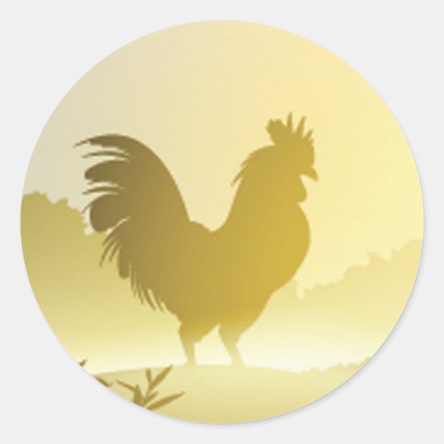 Sticker Rond 20 - 1,5 Enveloppe Sceau Sunny Morning Farm Pays (Devant)