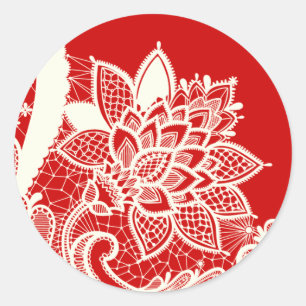 Sticker Rond 20 - 1,5 Enveloppe Sceau Vintage dentelle victorie