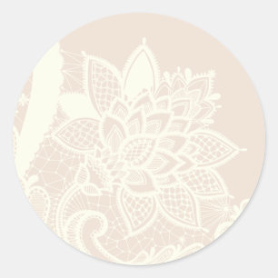 Sticker Rond 20 - 1,5 Enveloppe Sceau vintage dentelle victorie