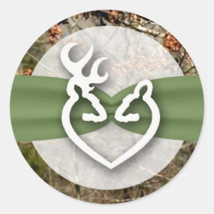 Sticker Rond 20 - 1,5 Enveloppe Seal Deer Couple Doe Buck Cam
