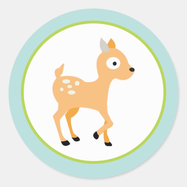 Sticker Rond 20 - 1,5" Enveloppe Seal Furry Bois Animaux (Devant)