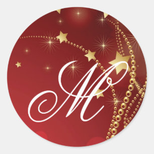 Sticker Rond 20 - 1,5 Monogramme de phoque d'enveloppe Noël XMA
