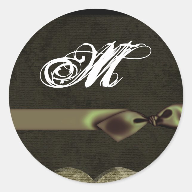 Sticker Rond 20 - 1,5 Monogramme de phoque d'enveloppe Noël XMA (Devant)