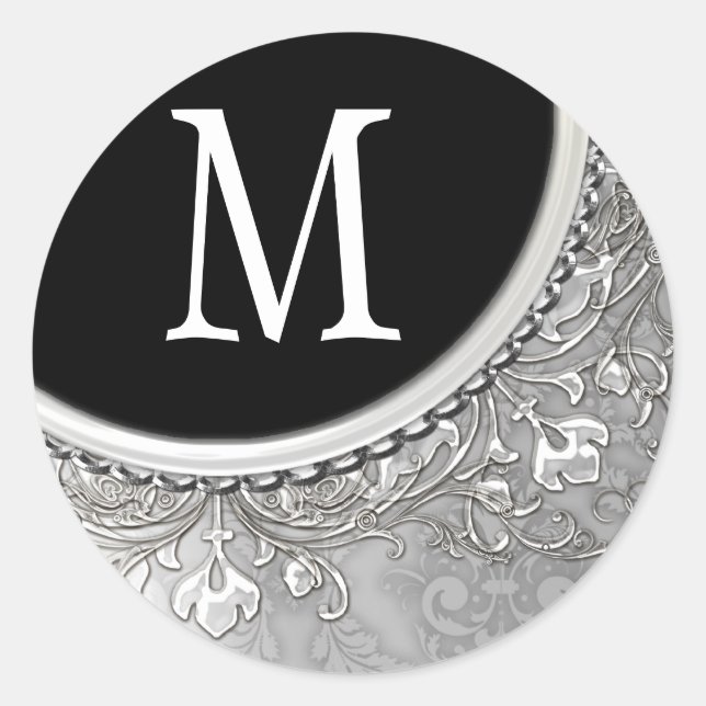 Sticker Rond 20 - 1,5 Monogramme de phoque d'enveloppe Noël XMA (Devant)