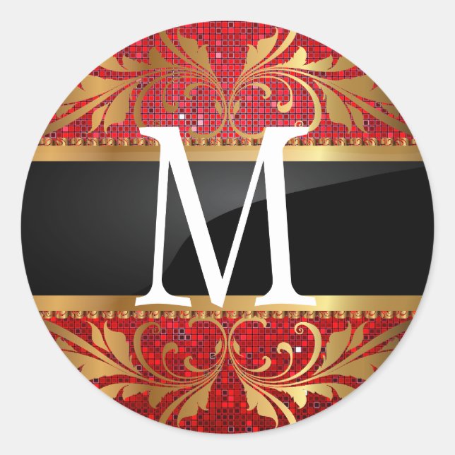 Sticker Rond 20 - 1,5 Monogramme de phoque d'enveloppe Noël XMA (Devant)