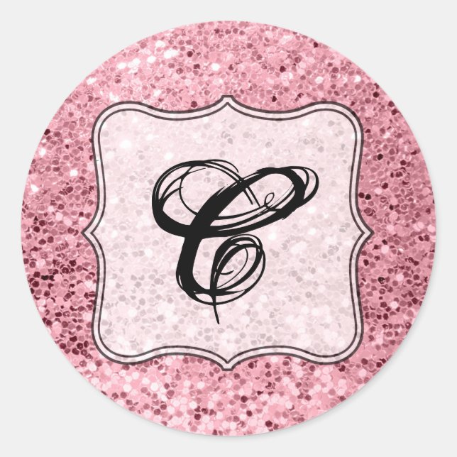 Sticker Rond 20 - 1,5 Rose d'enveloppe Parties scintillant or (Devant)